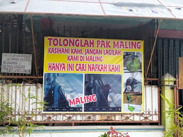 kocak_warga_lubuk_pakam_pasang_spanduk_mohon_ke_maling_jangan_maling_lagi_